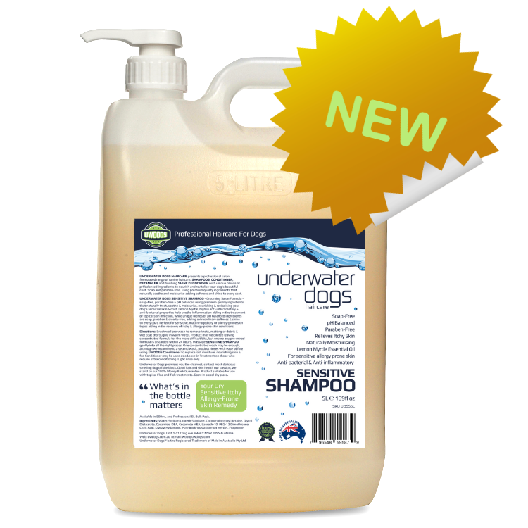 UWDOGS Australianmade Sensitive Dog Shampoo 5L Bulk Sizes Online Dog Haircare Products